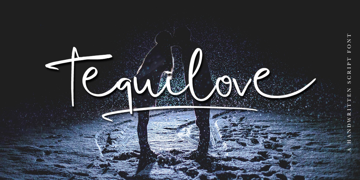 Beispiel einer Tequilove Regular-Schriftart